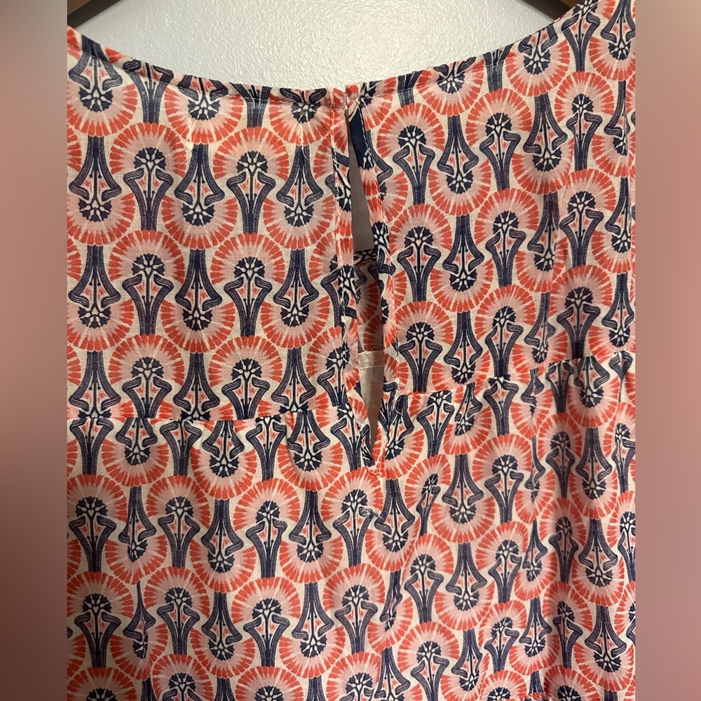 Max Studio Sleeveless Coral/blue/pink Geometric boho Print Maxi Dress Medium NWT - Picture 4 of 7